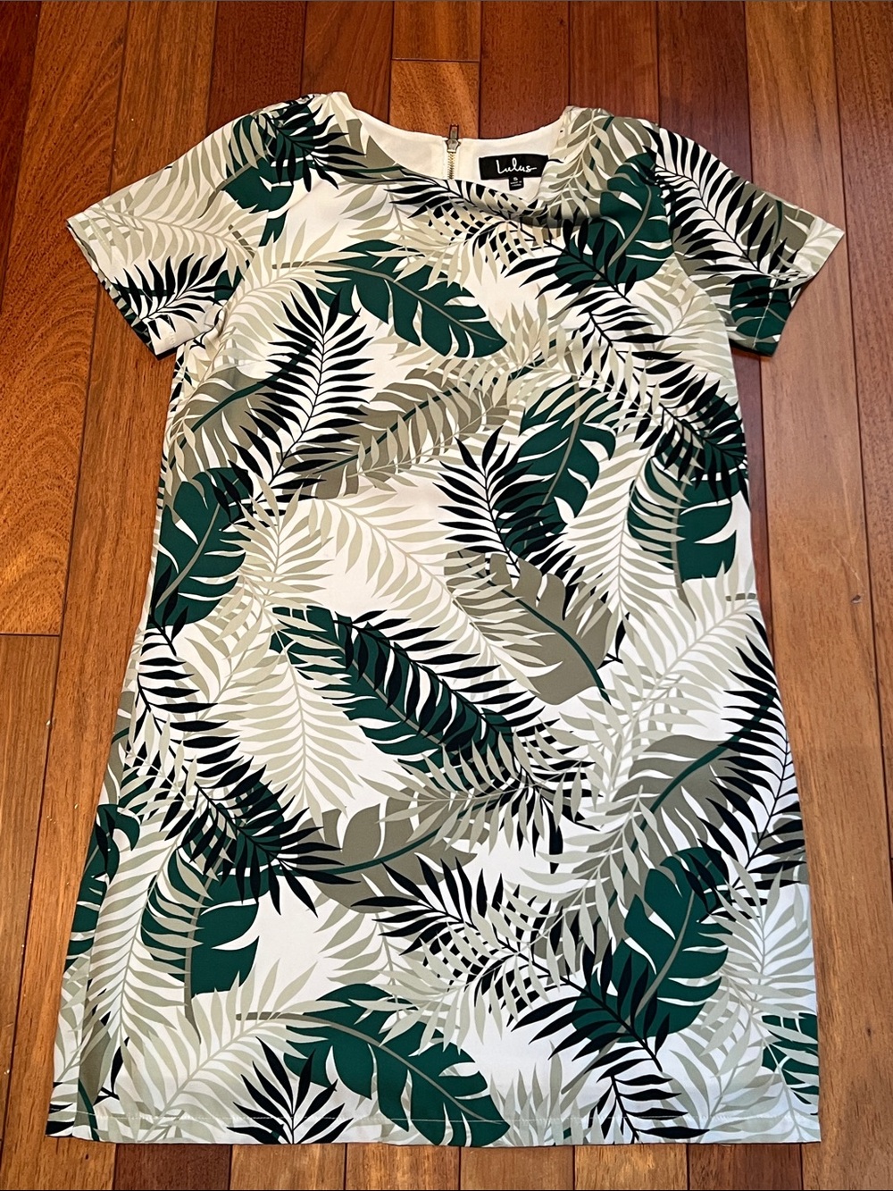 Lulus Give Me A Print Ivory And Green Print Shift Dress - Size Small